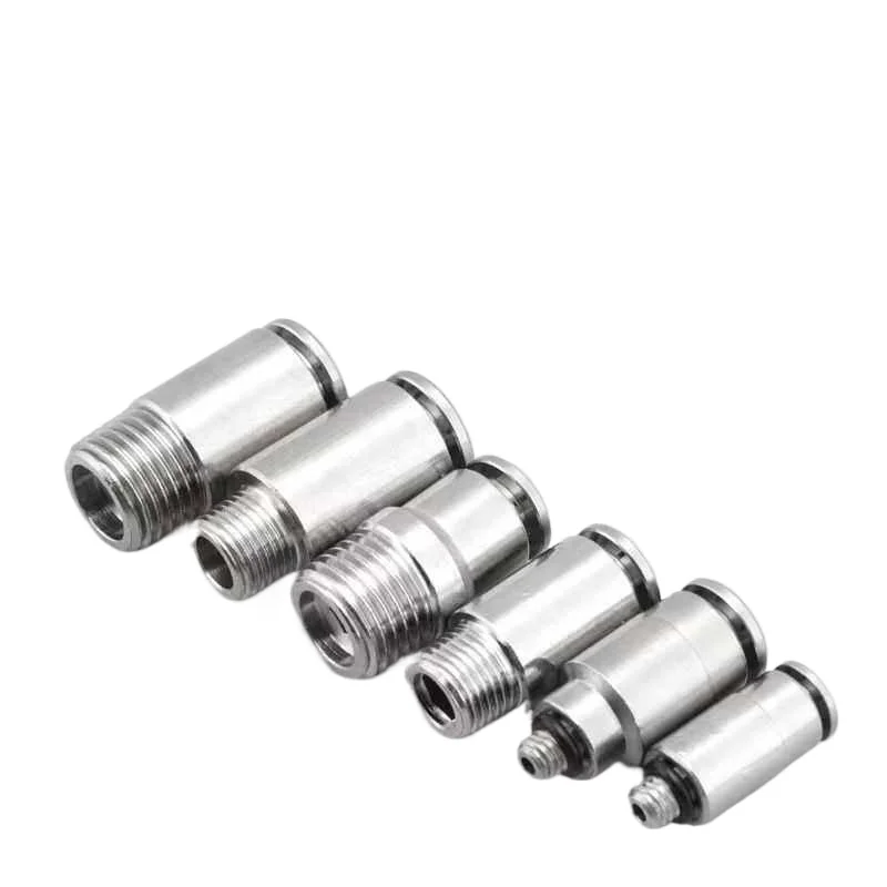 High Quality Nickel Plated Copper PC Straight Pneumatic Fitting Push To Connect Quick Air Hose Fitting Connector