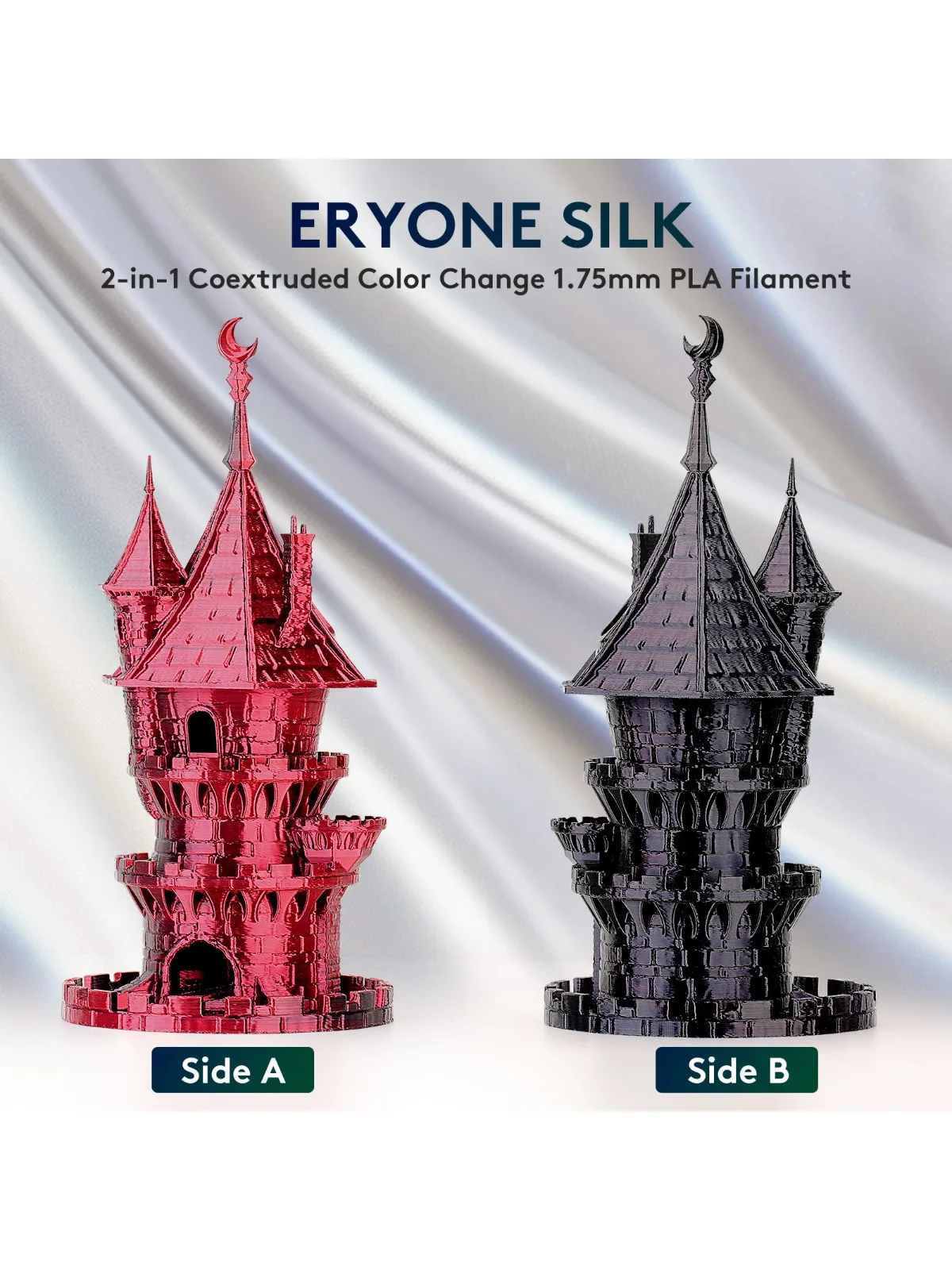 ERYONE 10KG PLA Dual Color Silk PLA Filament Compatibel met FDM 3D-printers 1KG 1,75mm ±0,03mm Perfecte spoelwikkeling 1kg spoel - afbeelding 2