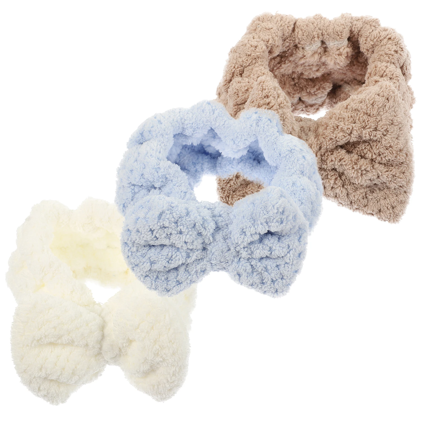

3 Pcs Face Washing Headb Bright Colors Comfortable Elastic Women Scrunchies Girl Skincare Makeup Wristb