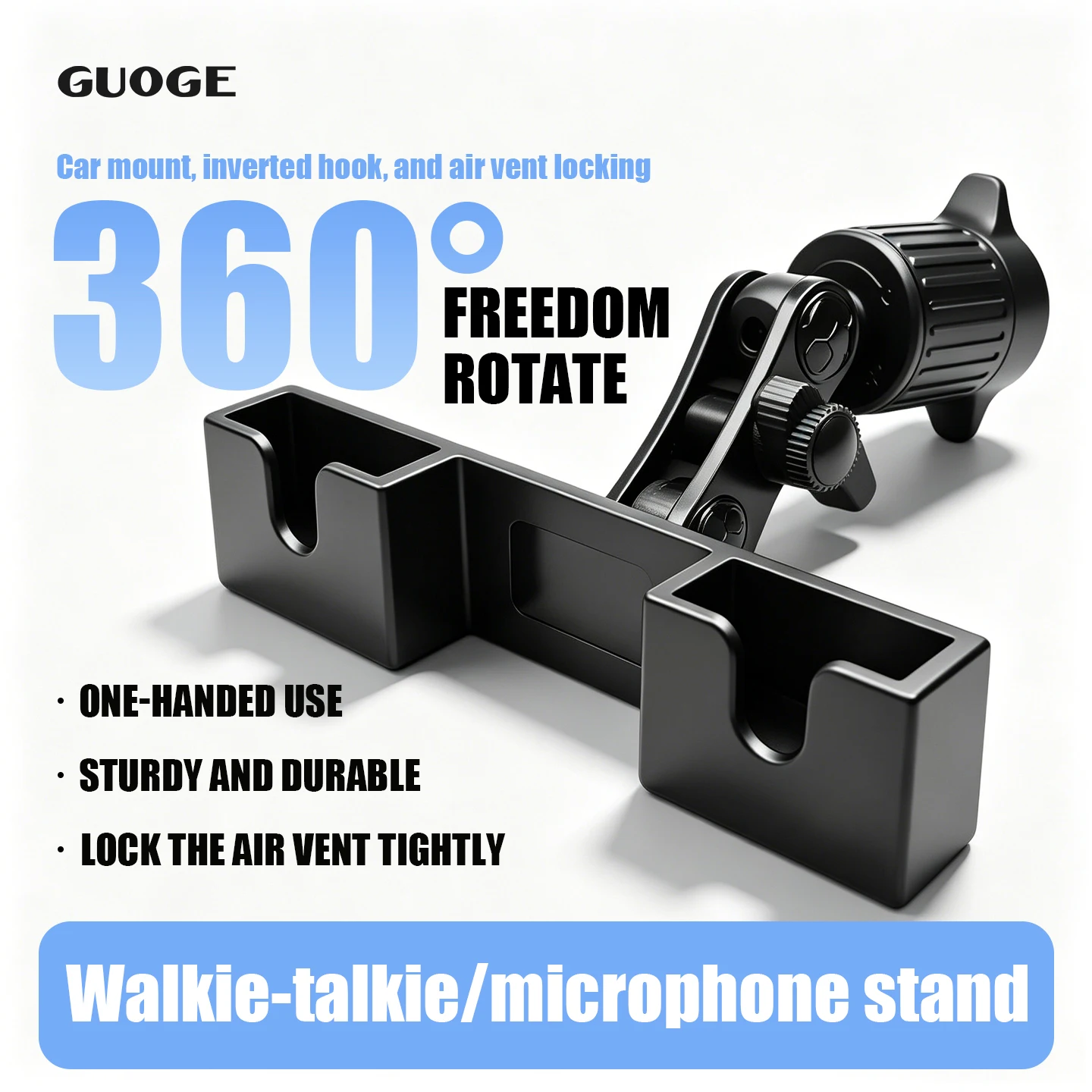 Handheld Car Intercom, Microphone Holder, Air Conditioning Vent Mounting Bracket, Back Clip Holder, Secure Car Station