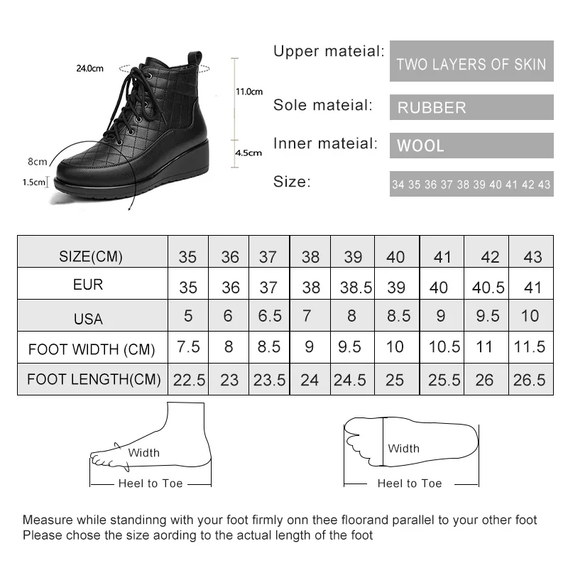 AIYUQI Snow Boots Women Wedge 2025 New Genuine Leather Winter Boots Women Large Size Non-slip Natural Wool Mom Ankle Boots Women