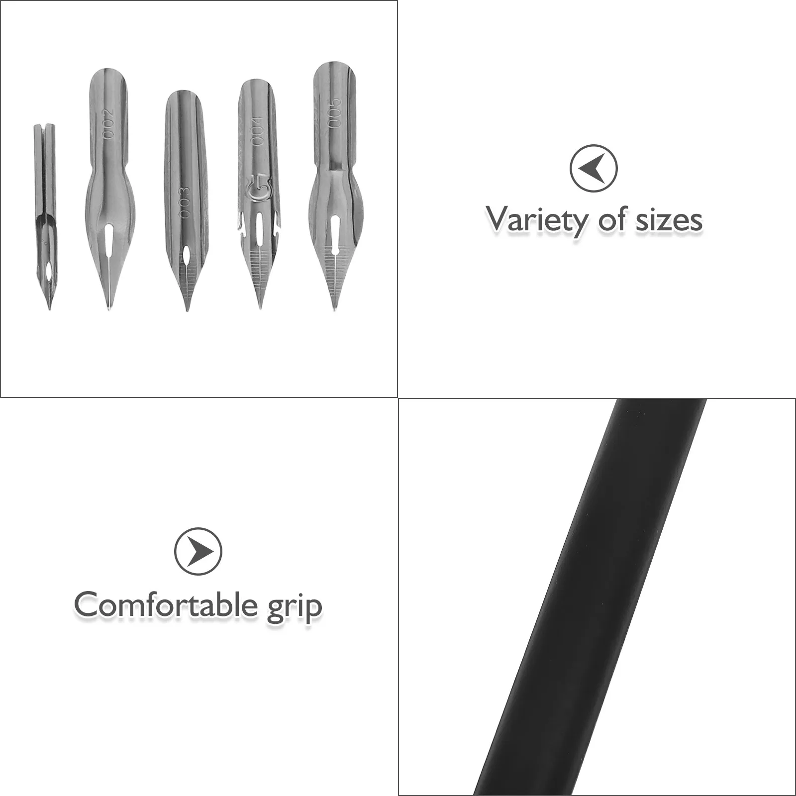 1Set Dip Pen Wooden Holder Precision Grip Replaceable Nibs for Drawing Writing Sketching Signing Dip Pen Nibs Artist Supplies