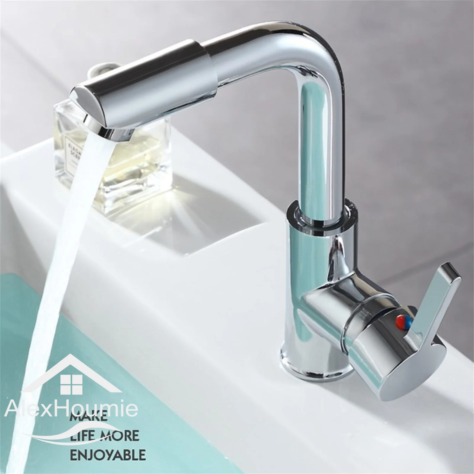 Bathroom Hot and Cold Faucet Basin Chrome Deck Mounted Wash Faucet New Washbasin Water Tap Platform Basin Mixer