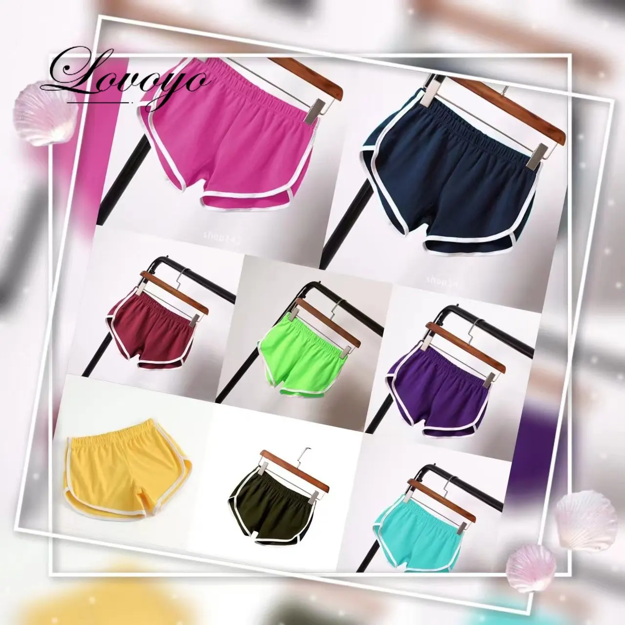 Pantalones cortos informales de cintura alta para mujer, ropa deportiva lisa con cintura elástica para el hogar, pantalones cortos de Yoga a la moda, ropa Sexy, novedad