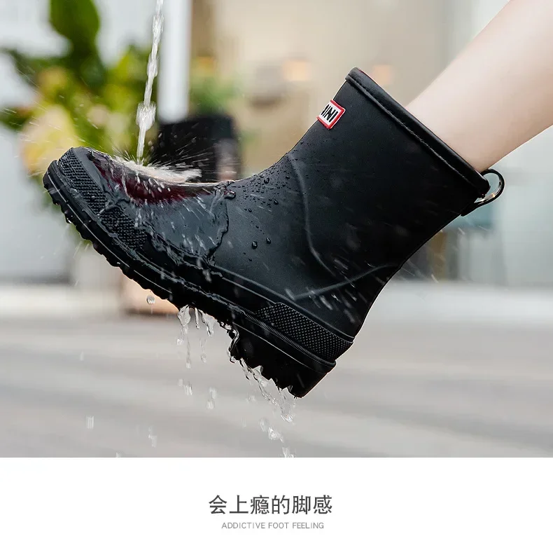 Kurze Regenstiefel für Damen, rutschfeste PVC-Wasserschuhe, wasserdichte Outdoor-Schuhe, modische Damen-Wasserstiefel – Detail 9