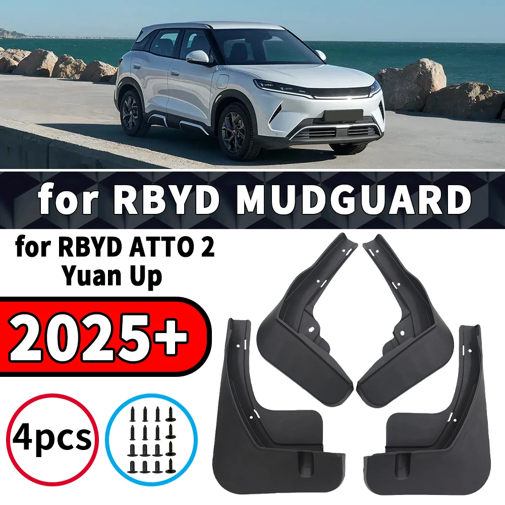 for RBYD ATTO 2  yuan up 2025 2026 2027 Car Mud Flaps Splash Guards Front Rear Wheel Fender Mudguard Exterior Parts