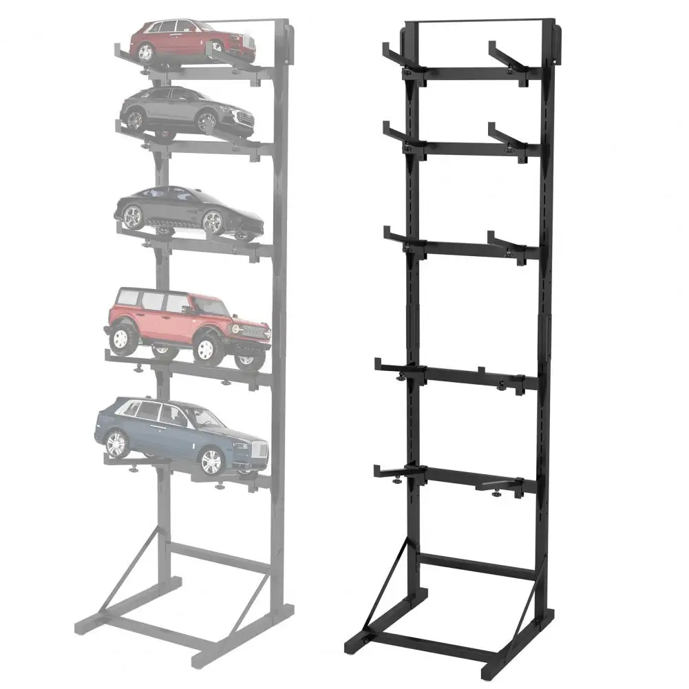 5 Tier Metal RC Car Stand, Adjustable Model Car Display Storage Rack Workstation Shelf for 1/10+ RC Cars & Trucks