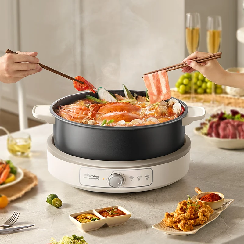 Split Type Electric Hot Pot 6L Large Capacity Multi Functional Meat Pot Electric Cooking Pot Electric Wok Removable and Washable