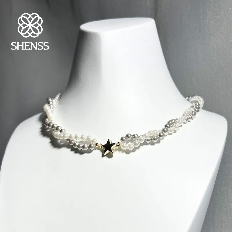 High Quality Sole Star Double-Deck Shell Pearl Necklace 32/34/36/38/40 Length For Women Wedding Jewelry