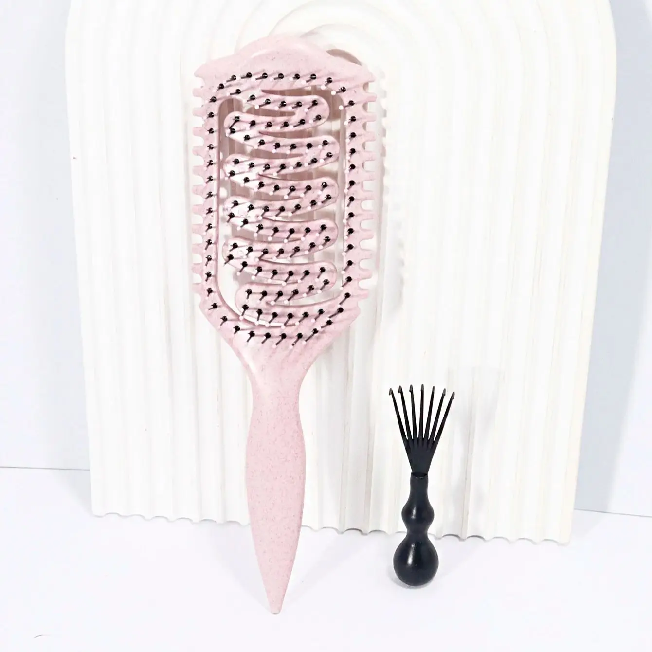 2-Piece Hair Styling Brushes with Cleaning Claws