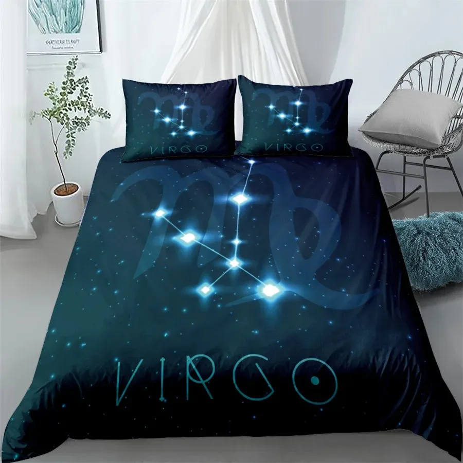 

Aquarius Sign Zodiac Bedding Set King Queen Double Full Twin Single Size Duvet Cover Pillow Case Bed Linen Set