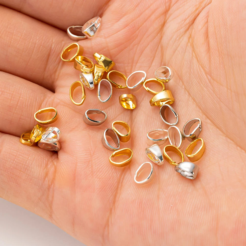50pcs 18K Gold Plated Pendant Clips Pinch Bail Clasp Hook Connector for Necklaces Bracelets Jewelry Making Supplies Accessories image 4