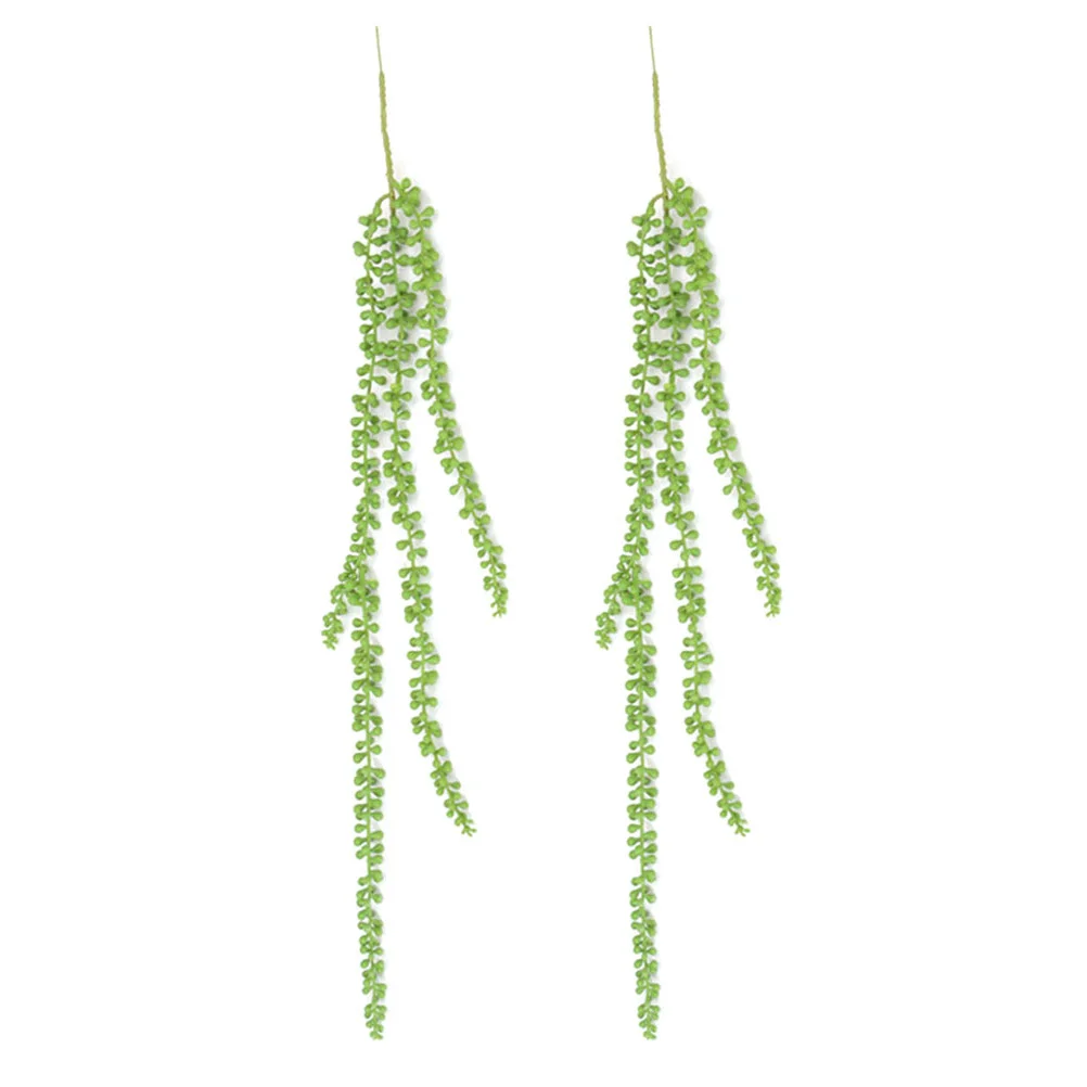 

2pcs Artificial Rattan Plants Indoor Decoration Plastic Hanging VinesFake Office Accessory