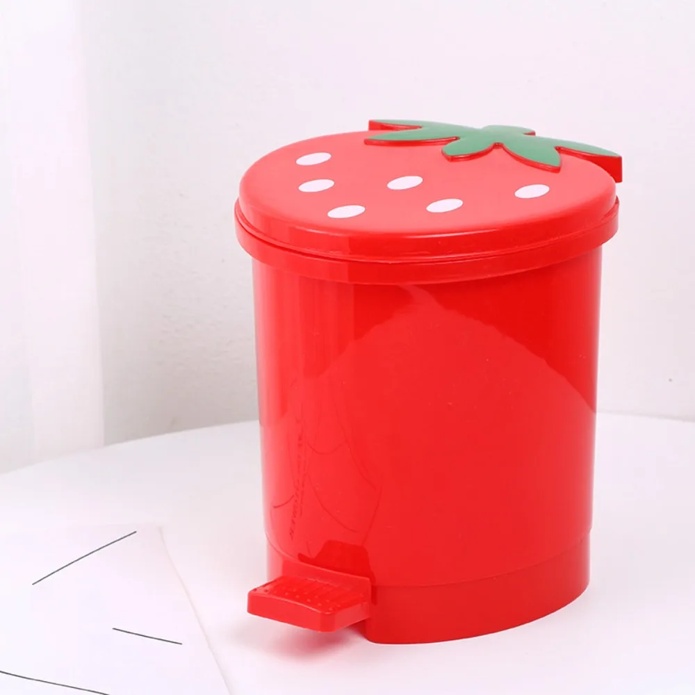 Imagen 4: Cubo de basura de plástico rosa para el hogar, Mini cubo de basura portátil, suministros para el hogar, 1 piezas
