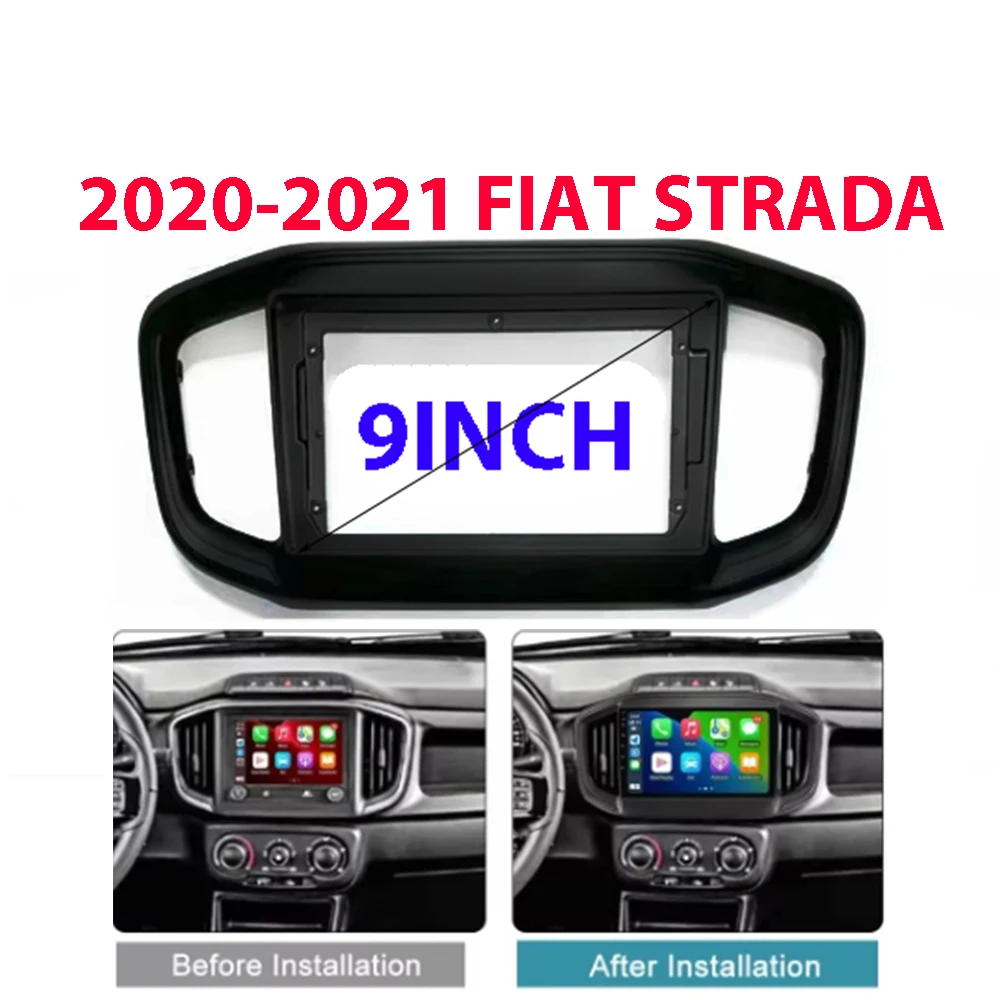 

For Fiat Strada 2020-2021 9INCH Car Radio Fascias GPS MP5 Stereo Player 2 Din Head Unit Panel Dash Frame Installation