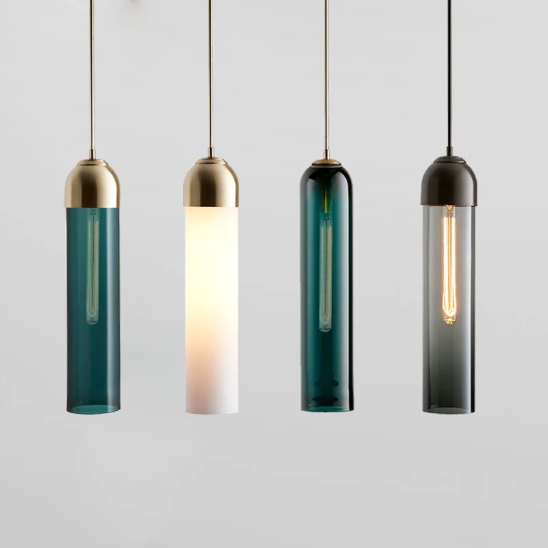 

Modern Glass Pendent Light Creative Bedroom Bedside Living Room Decor Chandeliers Nordic Minimalist Green White Suspension Lamp