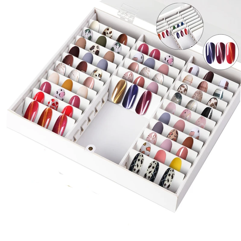 Nail Storage Box Fake Nail Tips Color Display Holder Nail Decoration Storage Box For Nail Decoration Container Display