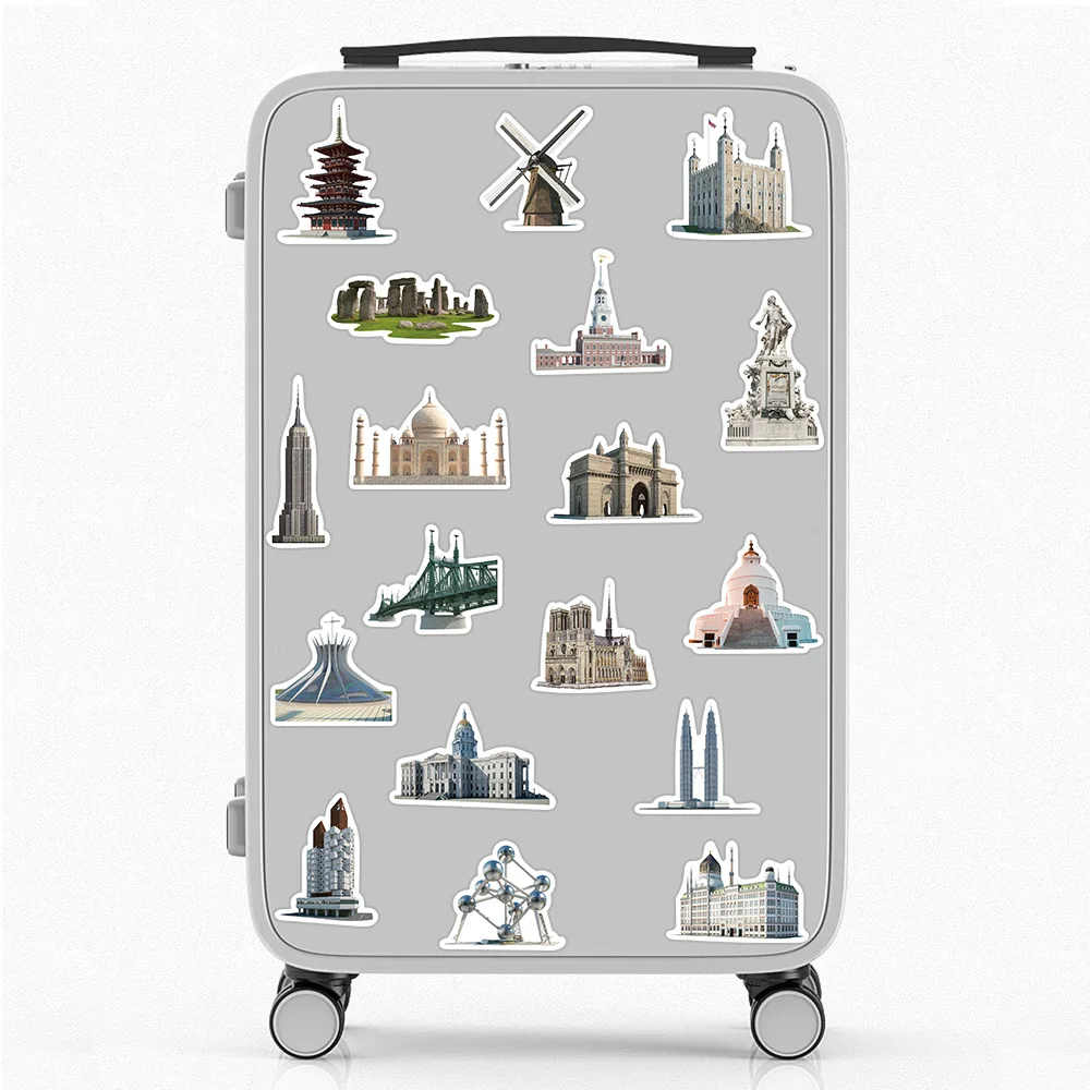 World Famous City Stickers Architecture Travel Scenery DIY Toy Gift Graffiti for Phone Luggage Laptop Scrapbook Waterproof Decal