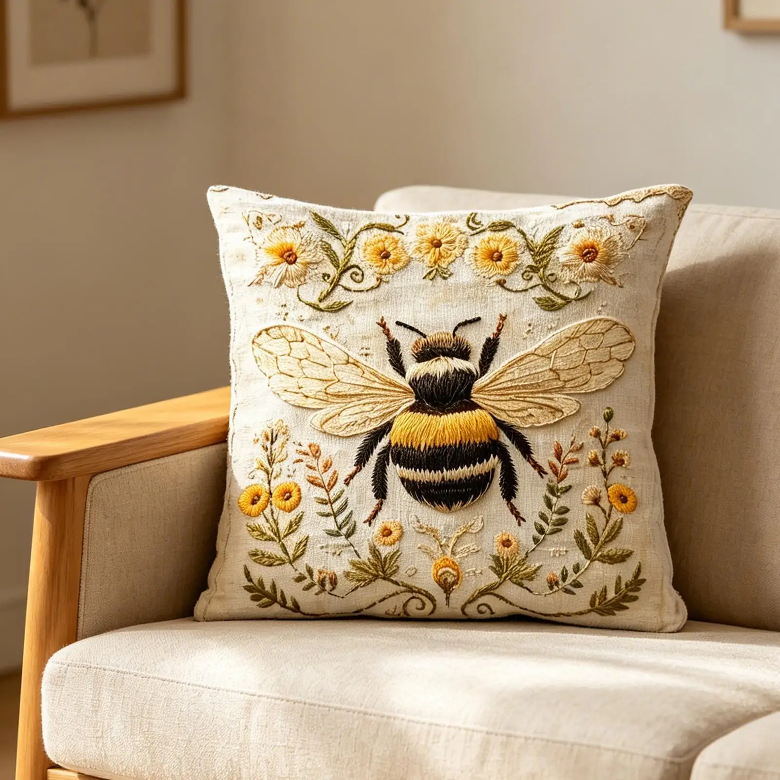 Bee throw Pillow Cover 45x45cm Imitation Embroidery Sofa Decoration Pillowcase Sofa Cushion Sleeve For Home Bedroom Living Room