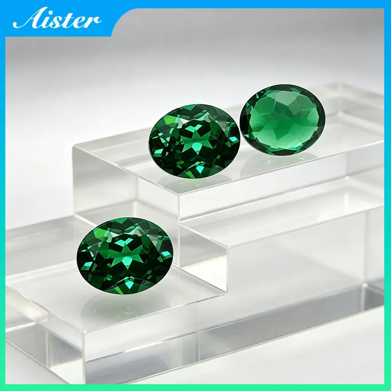Top 5x7mm-9x11mm Oval cut Emerald Green Yttrium Aluminium Garnet Loose Gemstones Lab Diamonds YAG Stones for Jewelry Making