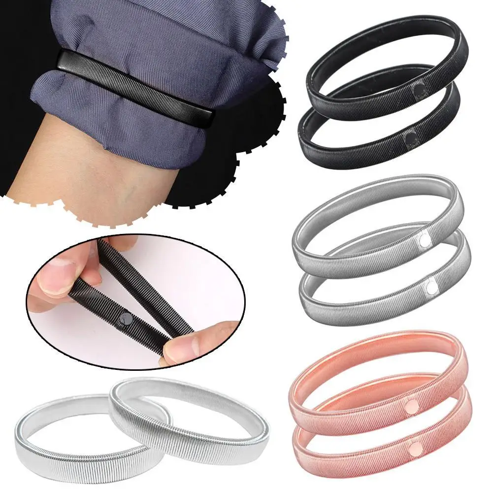 2 ชิ้น/คู่ Anti-SLIP Elastic เสื้อผู้ถือโลหะ Armbands Band ยืด Garters สําหรับผู้หญิงผู้ชาย P0T1