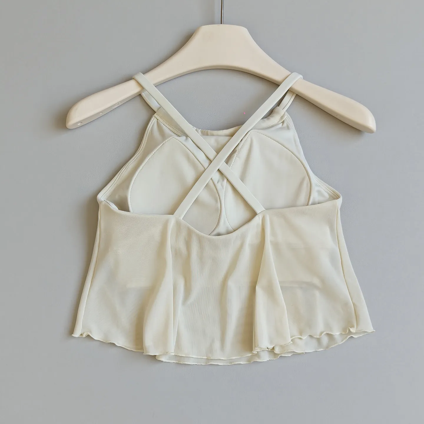 Damen-Mesh-Kreuzweste, Damen-Yoga-Bekleidung mit Brustpolster, stoßfestes Lauf-Top, Damen-Fitness-Top, trägerloser Sport-BH – Detail 4