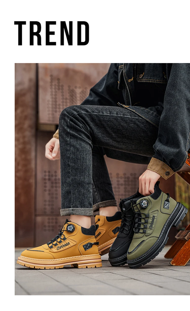 Herren-High-Top-Stiefel, Stofffutter für hohen Komfort, geeignet für Outdoor-Sportarten und den täglichen Gebrauch. – Detail 2