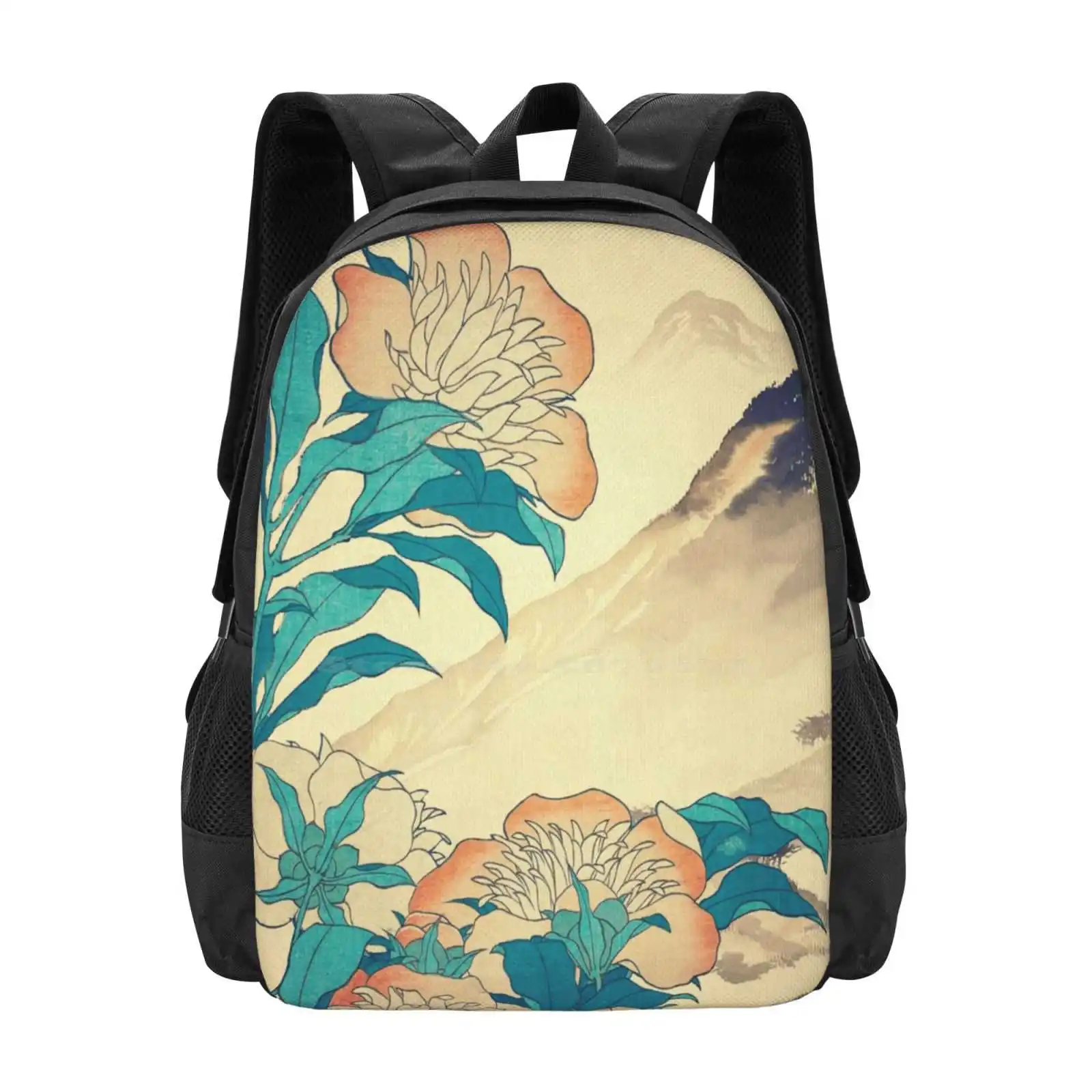 Mutual Admiration In Dana Pattern Design Bag Student'S Backpack Kijiermono Ukiyo E Ukiyoe Japanese Asian Vintage Mountains