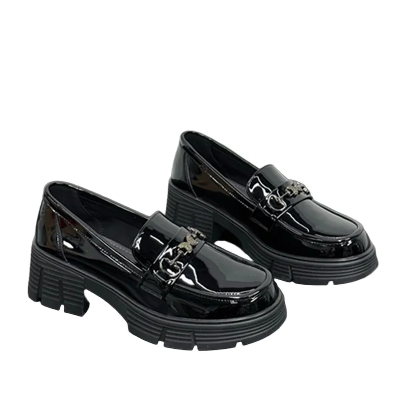 

Withered 2025 British Retro Cowhide Comfortable And Breathable Casual Loafers Shoes College Girls' Thick Soled Flat Shoes Women