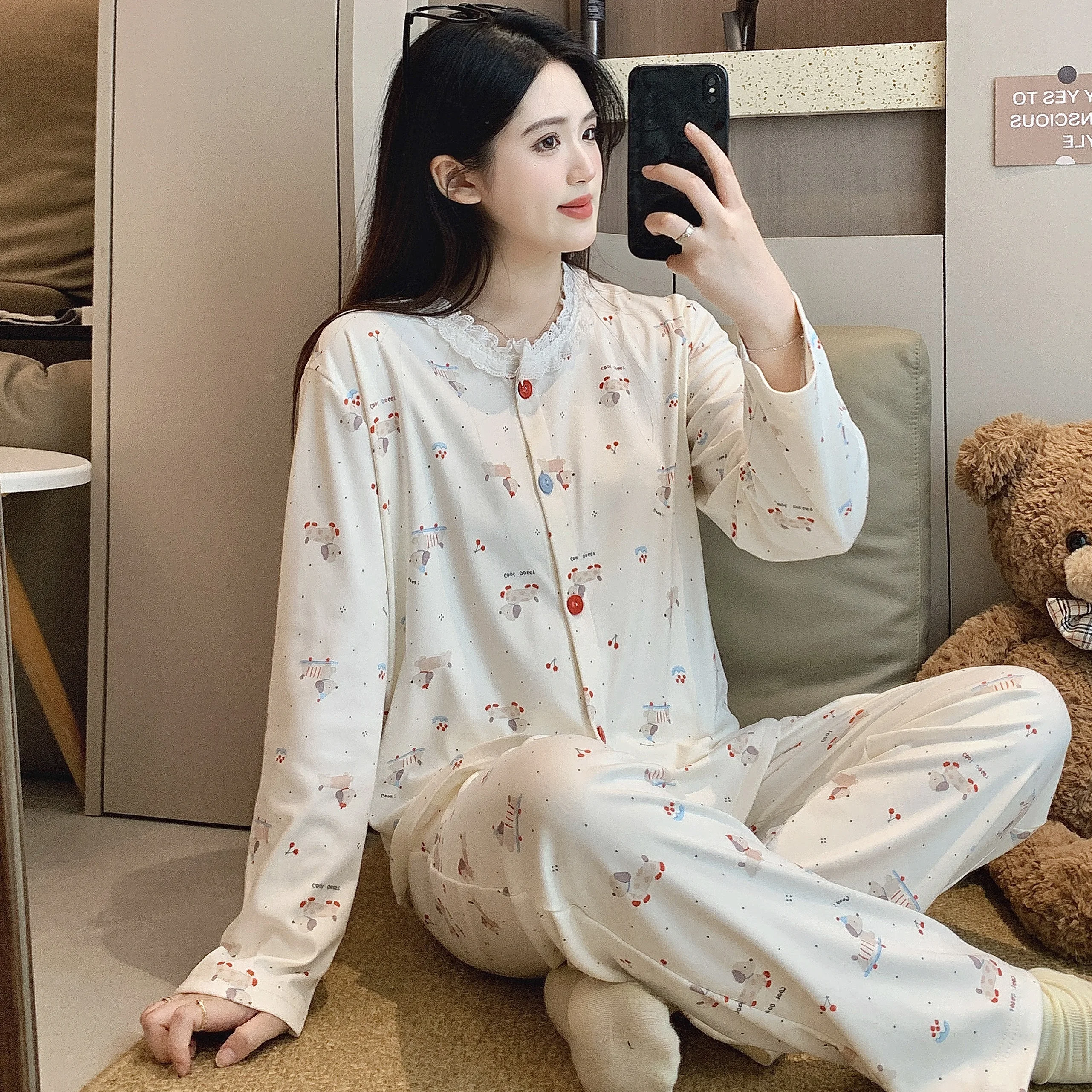 

Пижамные комплекты для пар: женские льняные, классические, молодежные, тонкие, на пуговицах, с короткими рукавами и шортами, летние, лавандовые, в стиле Ins