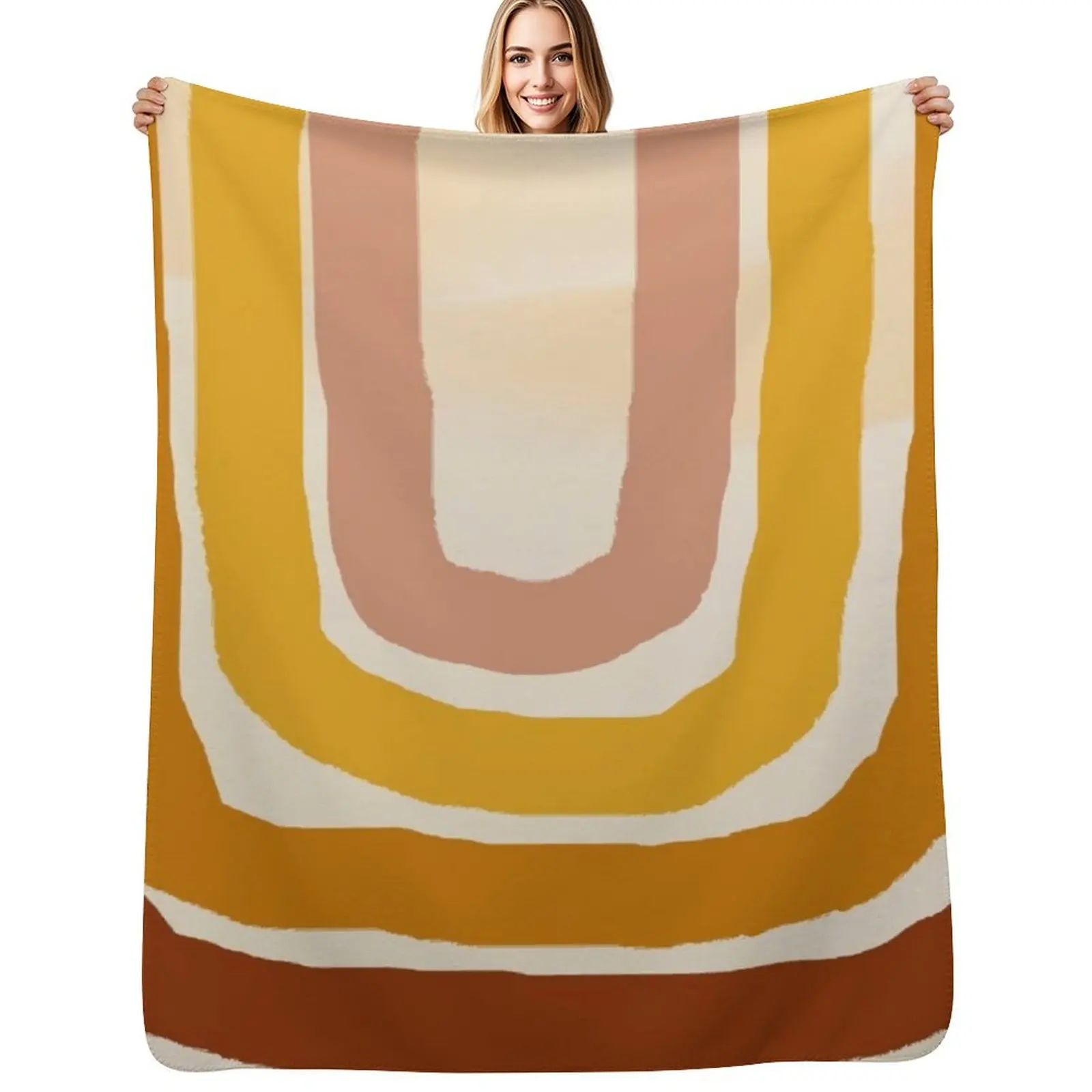 

Warm Summer Rainbow Throw Blanket Modern Design Soft Blanket for Home Decor