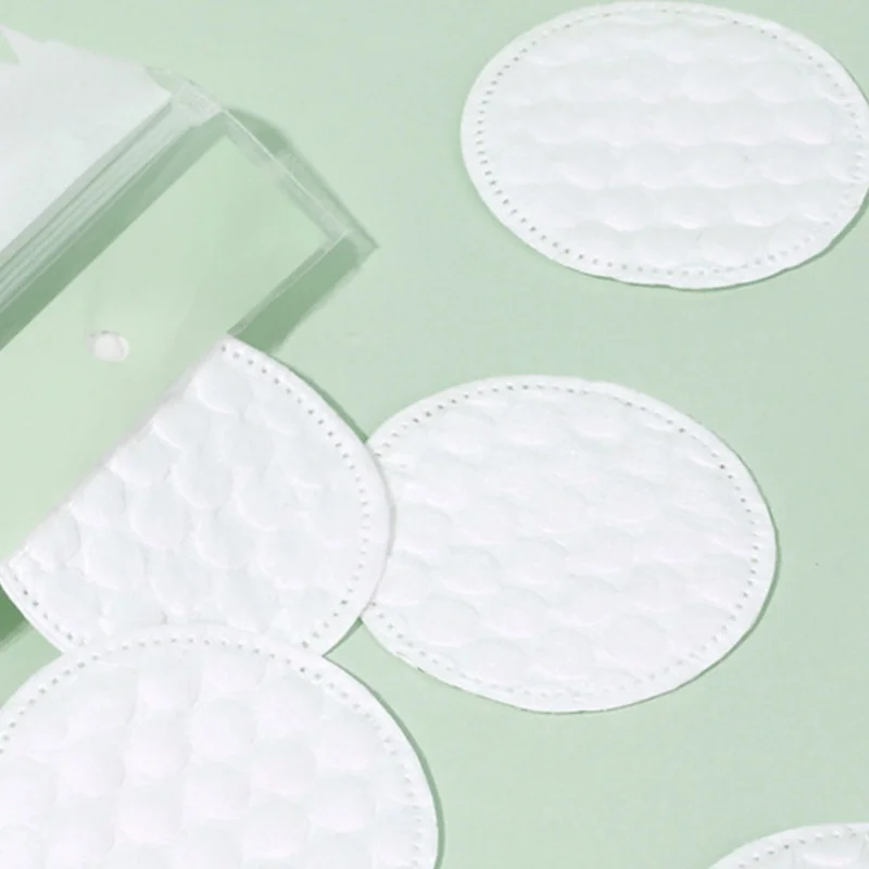 100枚入り ソフトで通気性の良い円形メイク落としパッド 両面パールテクスチャコットン 毎日の顔の洗浄に