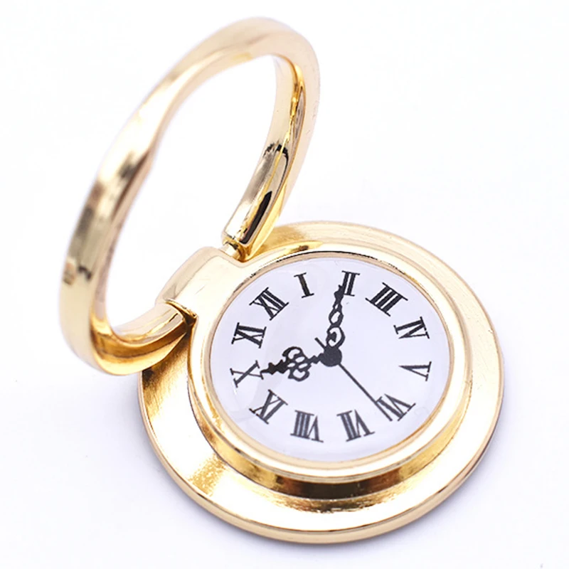 Mobile Phone Ring Bracket Holder Accessories Metal Creative Clock Ring Multi-angle Rotating Desktop Support Frame Phone Holder