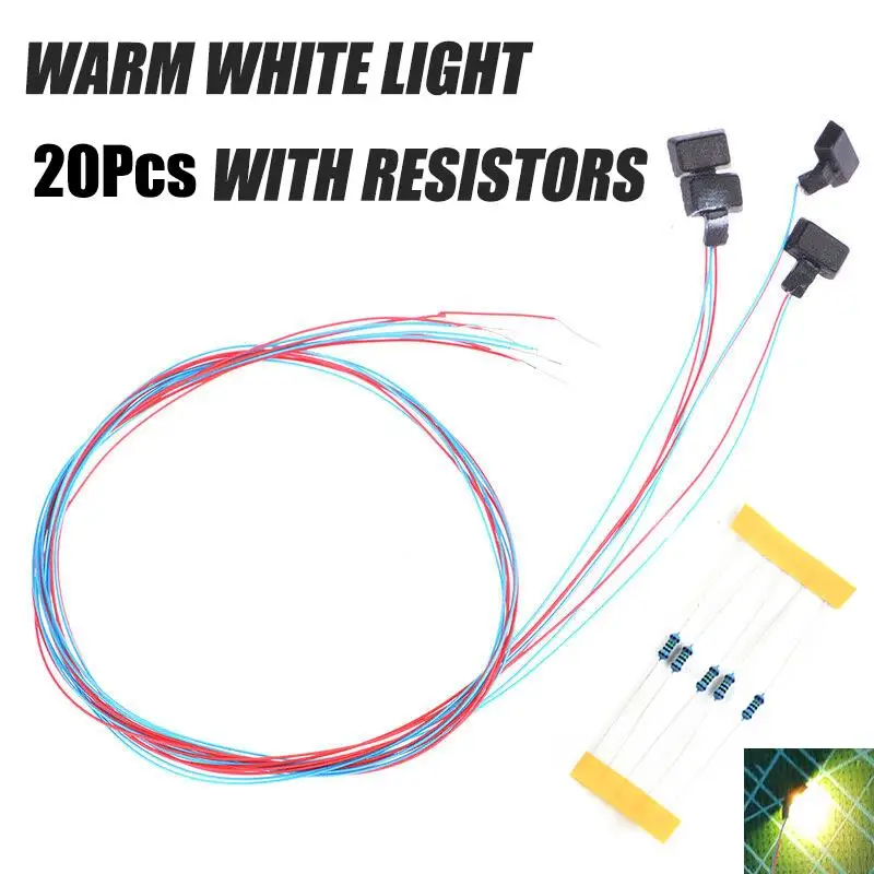 20pcs/50pcs Led Spotlight Model 1:87 Ho Scale Outdoor Billboard Lamp DIY Model Building Light Layout Lamppost Model Lamp
