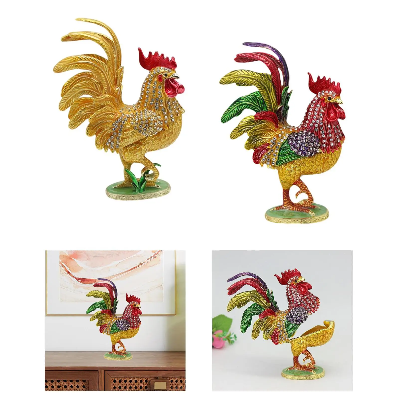 

Шкатулка для драгоценностей, орнамент, скульптура животного для девочек, статуя петуха, дисплей для ювелирных изделий, держатель для ювелирных изделий, органайзер для сережек и дочек