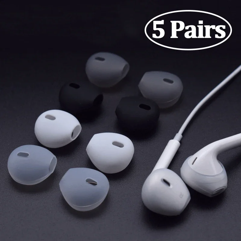 5 pares de fones de ouvido silicone anti-lost earmuffs para apple airpods 1 2 3 pro fones de ouvido não-deslizamento fones de ouvido macio capa de fone de ouvido