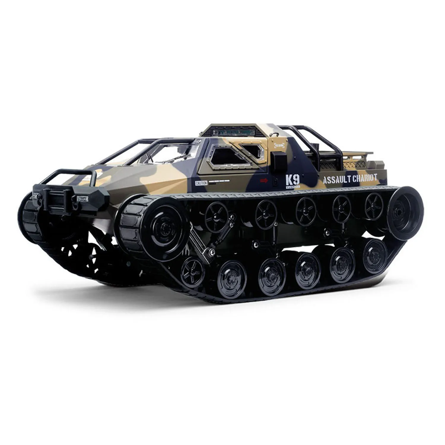 รถบังคับวิทยุ JJRC C8812 MAX แบบตีนตะขาบ ขับเคลื่อนบนพื้นผิวขรุขระ  รถดริฟท์ หมุนได้ 360 องศา °   ไฟหมุน ประตูเปิดได้ กล่องเกียร์แบบไหลสองทาง