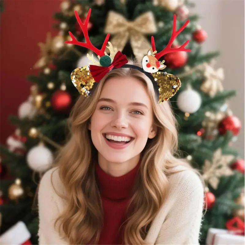 652F طوق شعر قابل للتعديل للأعياد، يرتدي عصابات رأس للاحتفال الموسمي #5