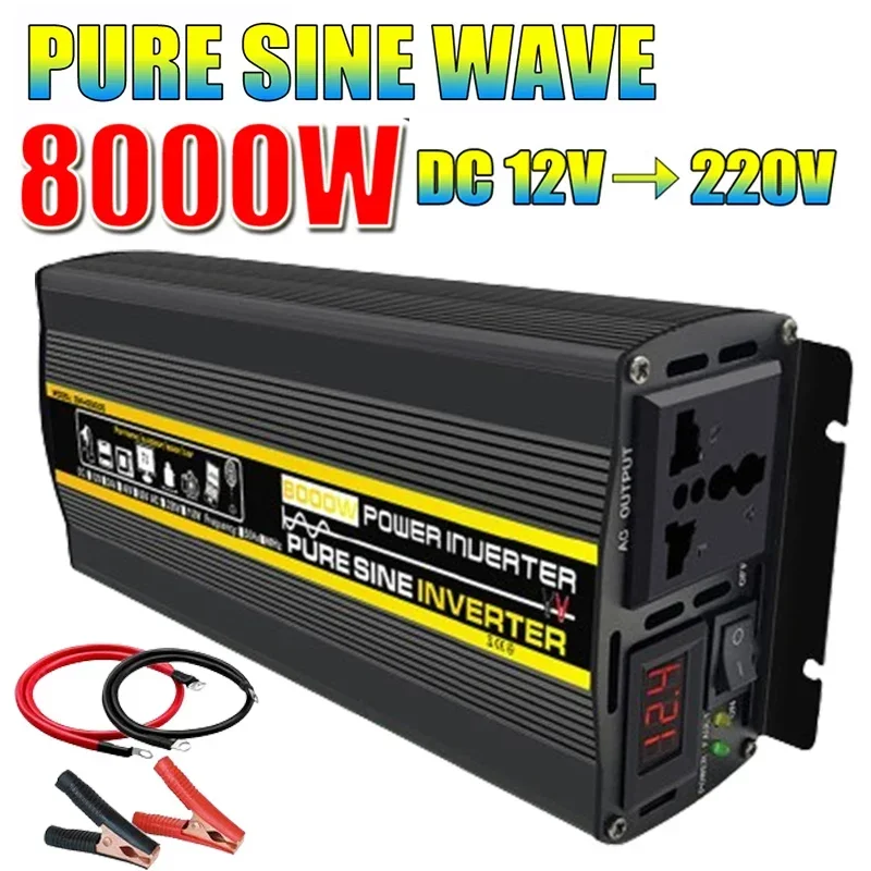 

Pure Sine Wave Inverters 3000W 4000W 6000W 8000W Universal Socket Car Inverter 12V To 220V Voltage Converters