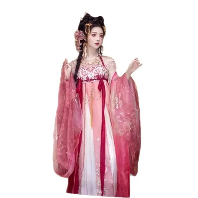 New Hanfu women's one-piece chekhozi skirt embroidered large-sleeved shirt cover