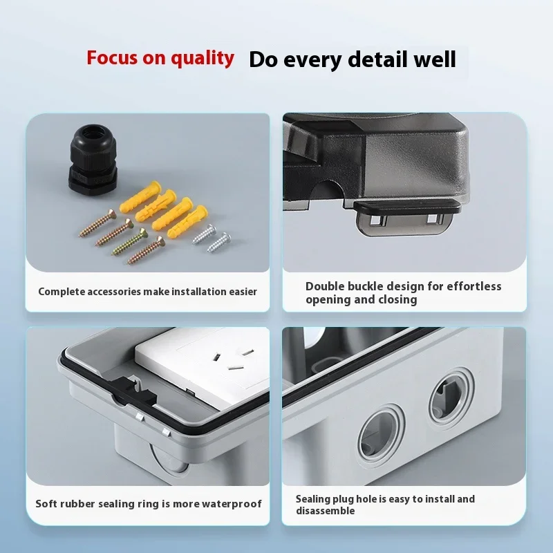 Outdoor Waterproof Socket Open-installed Outdoor Rainproof Box Power Lock Box Rain Cover Rainproof Switch Socket Splashproof Box