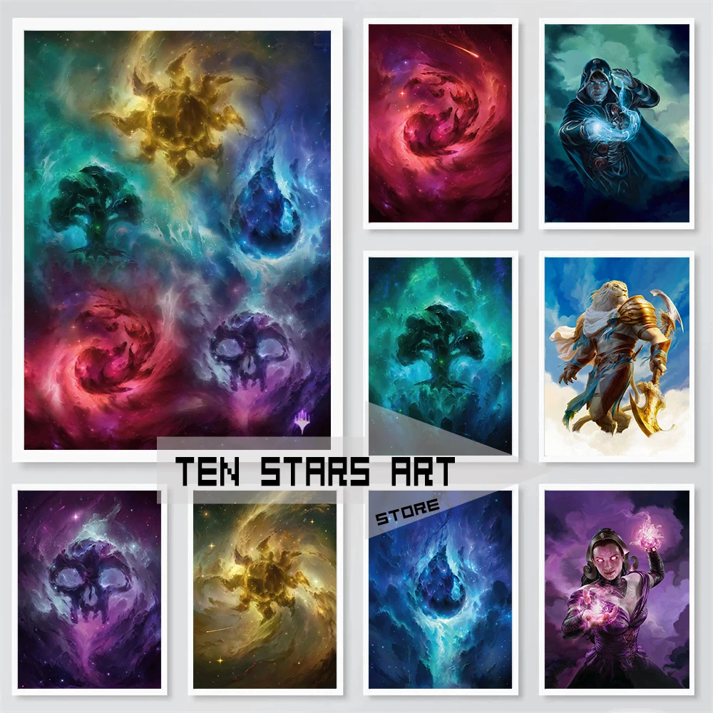 Magic The Gathering Gaming Poster Canvas Printing Magic The Gathering Color Artwork Wall Decor Gaming Room Wall Decor Game Gift