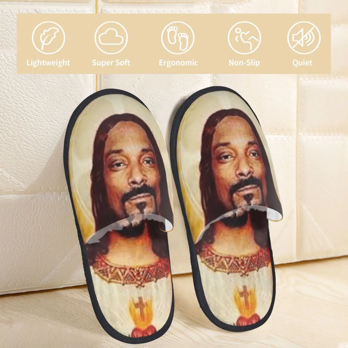 Snoop Dogg idzie do jezusa kapcie z bawełny salonu miękkie klapki z futra do domu