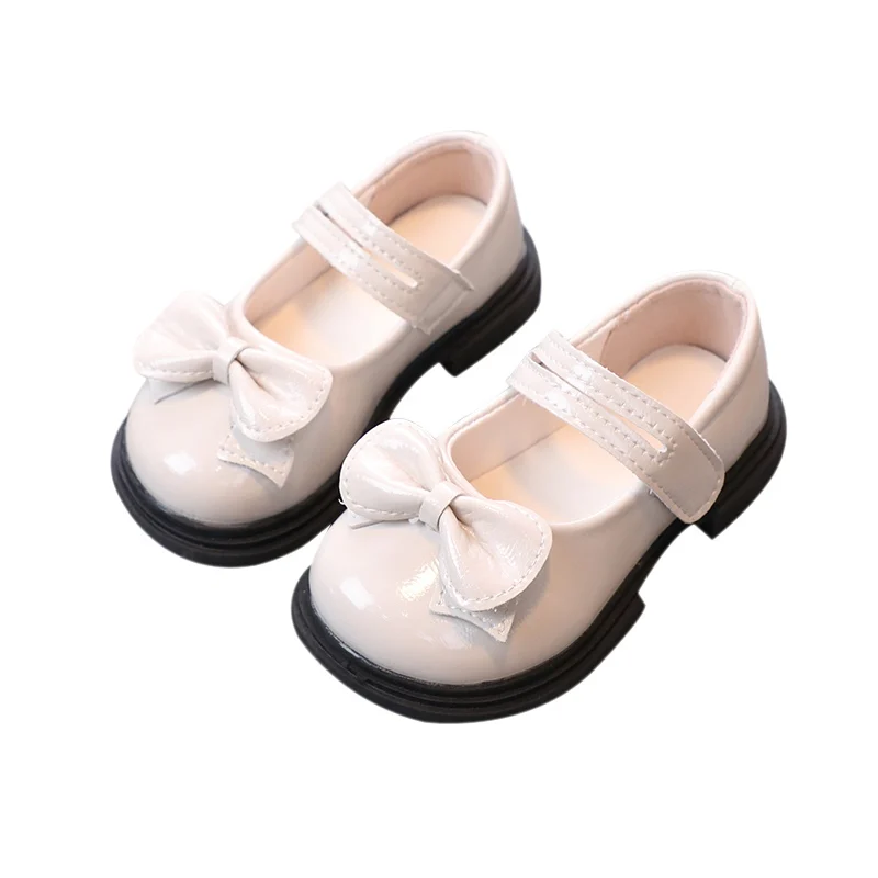 Children Girls Korean Style  Casual Shoes  Retro Bowknot Breathable leather Shoes Soft Bottom Non-Slip  Princess Shoes