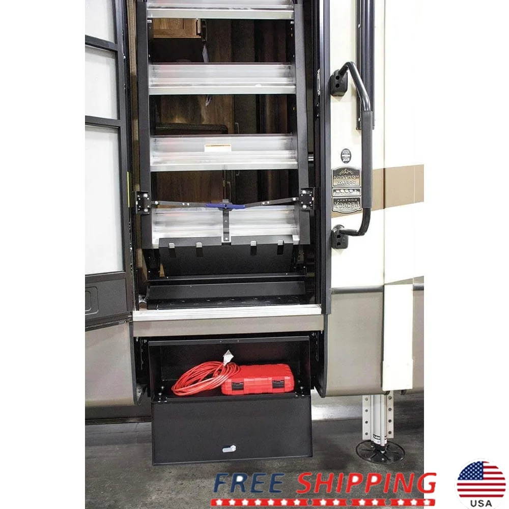 

10 Inch Lockable Under Step Storage Box Steel Auto Accessories Organizer Secure Vehicle Storage Solution