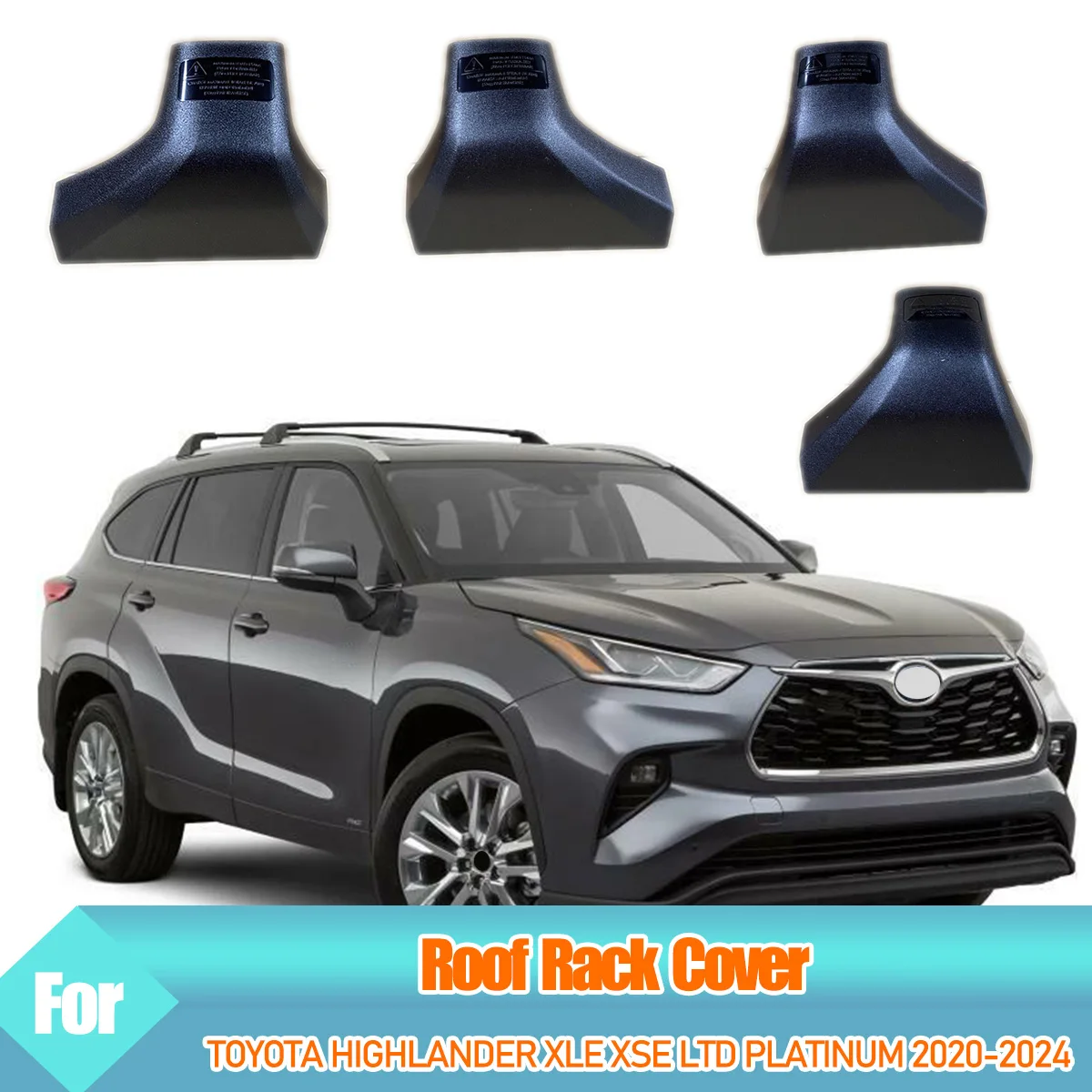 

Roof Rack Cover For Toyota Highlander Xle Xse Ltd Platinum 2020-2024 Front Rear Left Right Roof Luggage Bar Rail End Shell