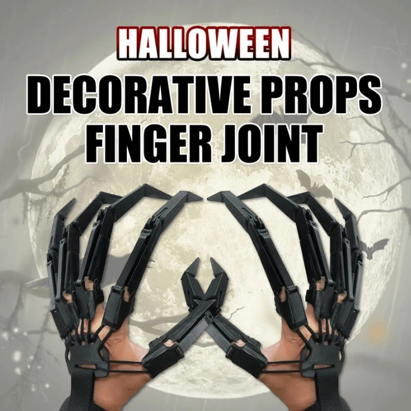 Halloween Decoration Articulated Fingers Flexible Joint Finger Halloween Party Cosplay Costume Props Horror Ghost Claw Gloves