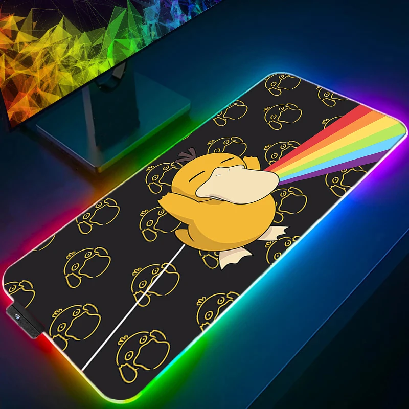 

Коврик для мыши RGB с подсветкой, игровые аксессуары в стиле аниме, LED-клавиатура, коврик для стола с Покемоном Пикачу, геймерский коврик, коврик для мыши с подсветкой