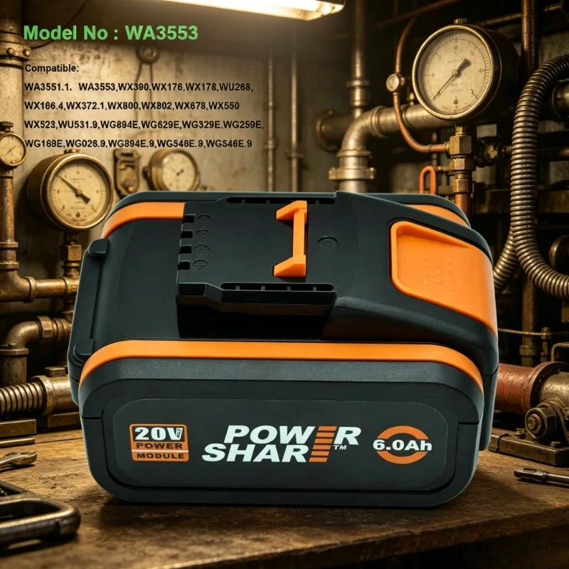 

100% new For Worx 20V 4.0-10.0mAh High Capacity Li-ion Battery WA3551 WA3553 WA3641 WX373 WX390