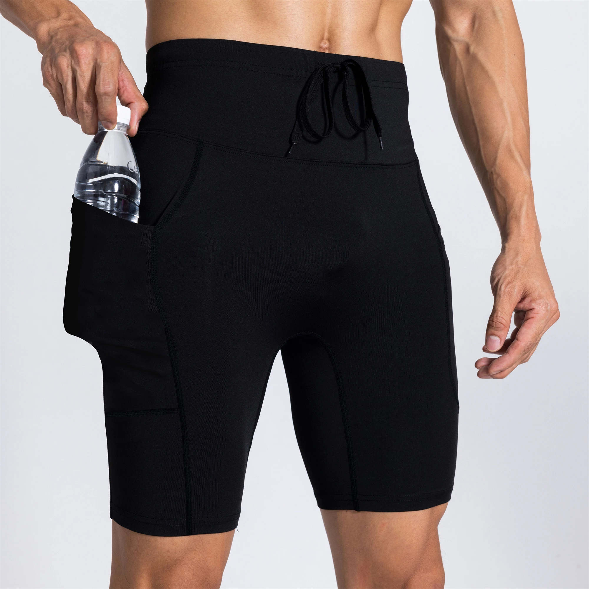 Men Women Yoga Running Shorts Pockets Outdoor Sports Half Pants Tights Exercise Fitness Gym Cycling Shorts Leggings Quick Drying